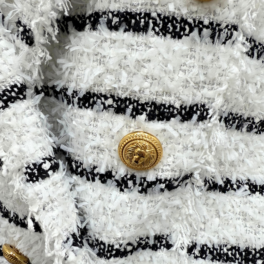 Balmain Stripe Tweed Blazer F/W22, 44 (NWT)