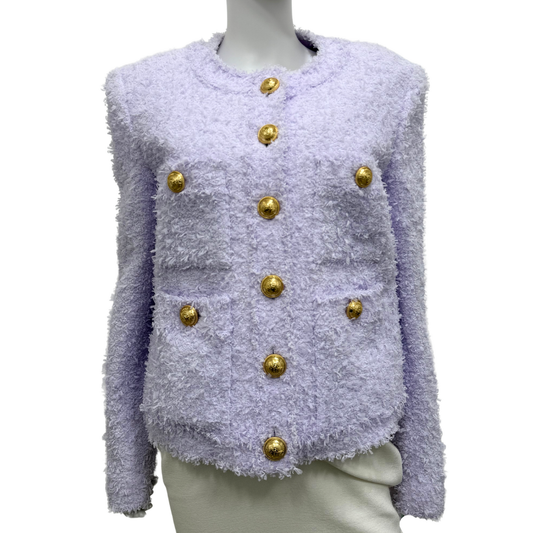 Balmain Lavender Tweed Jacket, 44 (NWT)