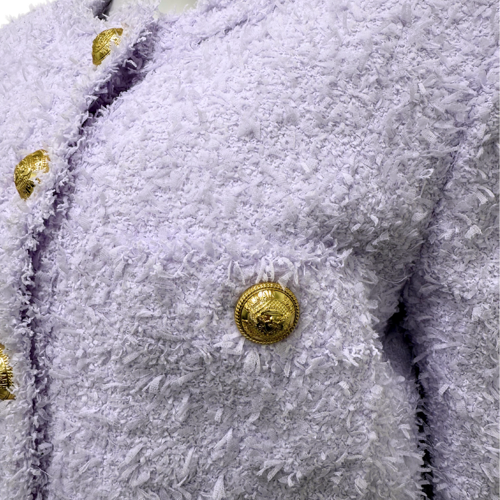 Balmain Lavender Tweed Jacket, 44 (NWT)