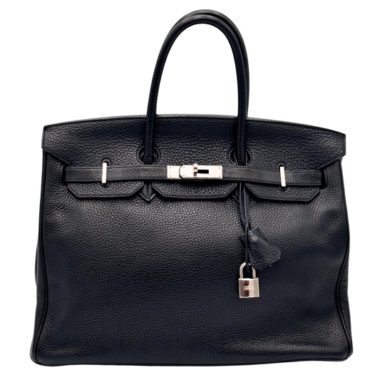 Hermès Birkin Black Clemence 35CM Palladium HW (2008)