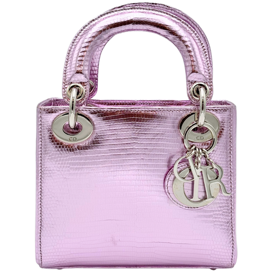 Dior Purple Metallic Lizard Mini Lady Dior (NEW)