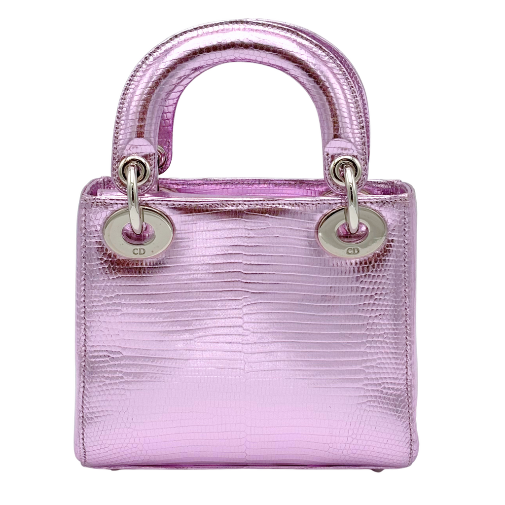 Dior Purple Metallic Lizard Mini Lady Dior (NEW)
