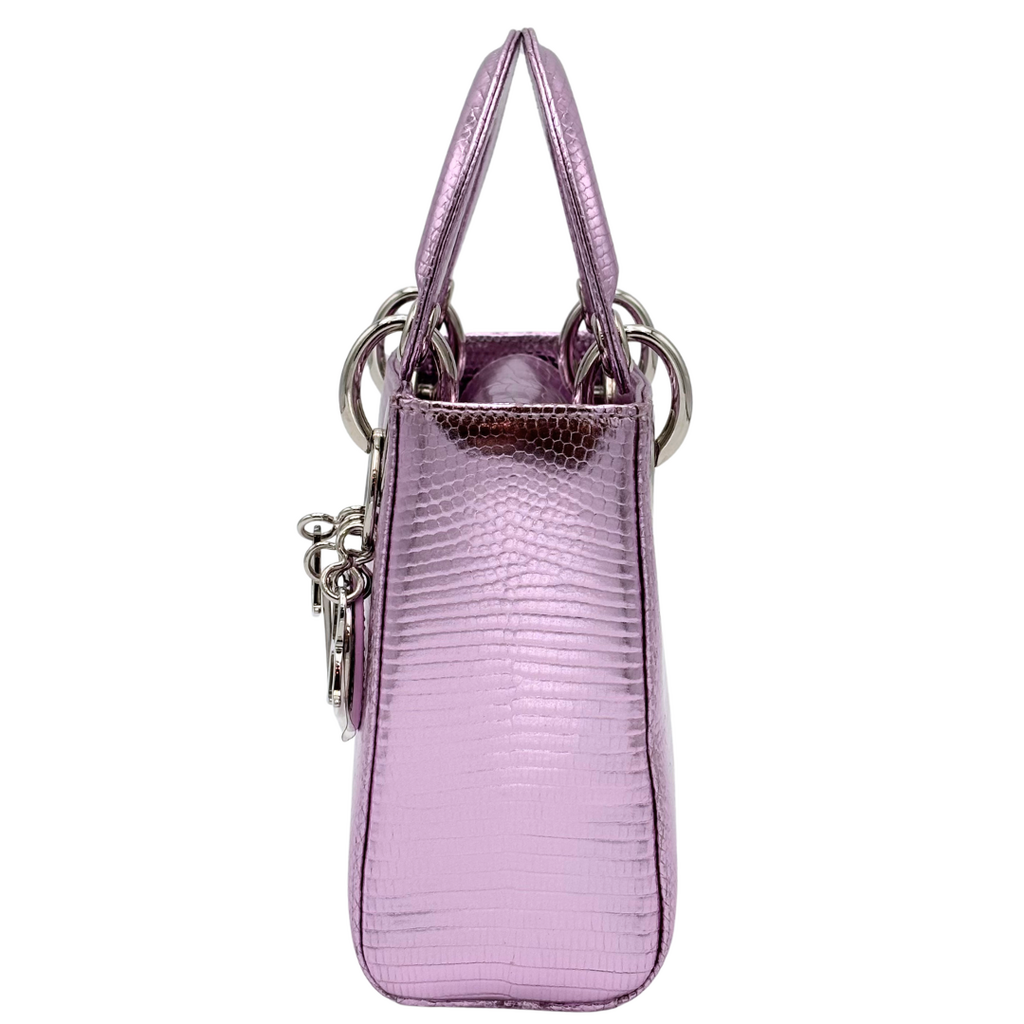 Dior Purple Metallic Lizard Mini Lady Dior (NEW)
