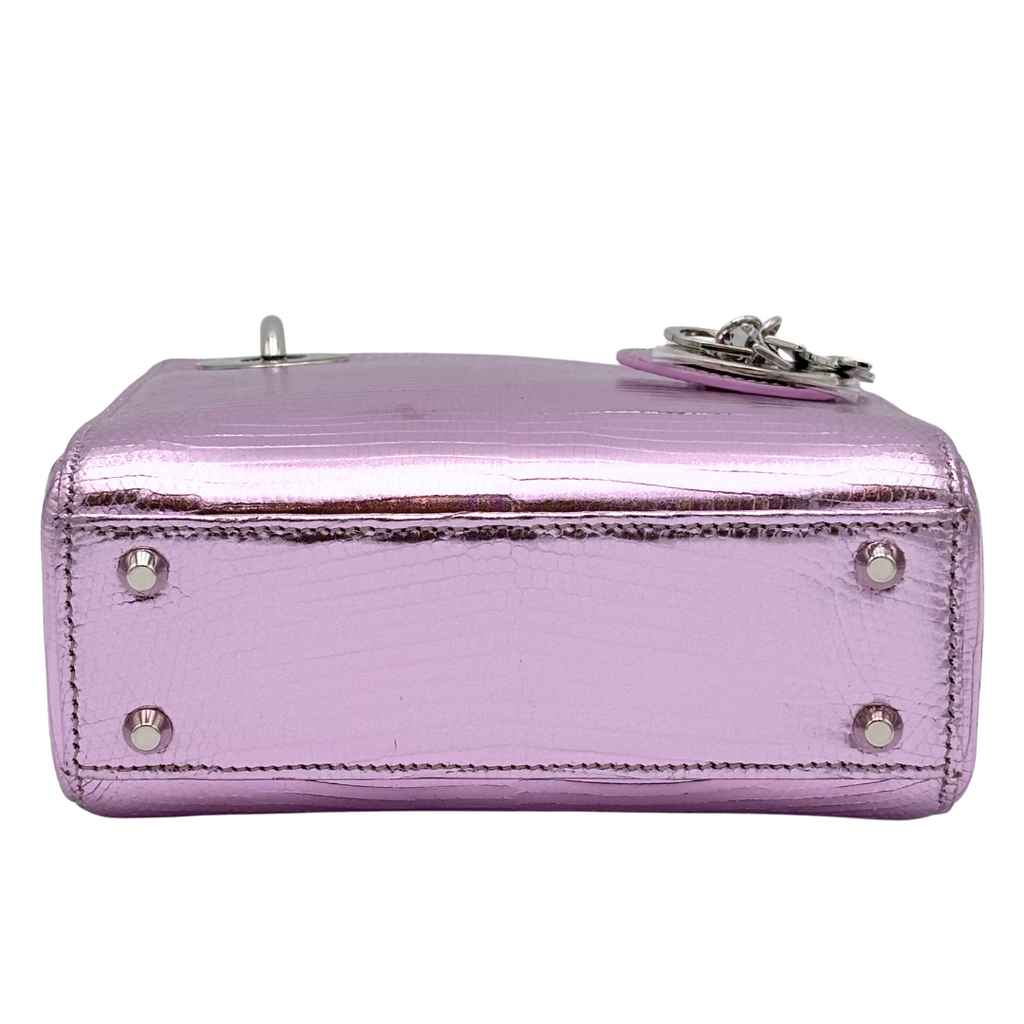 Dior Purple Metallic Lizard Mini Lady Dior (NEW)