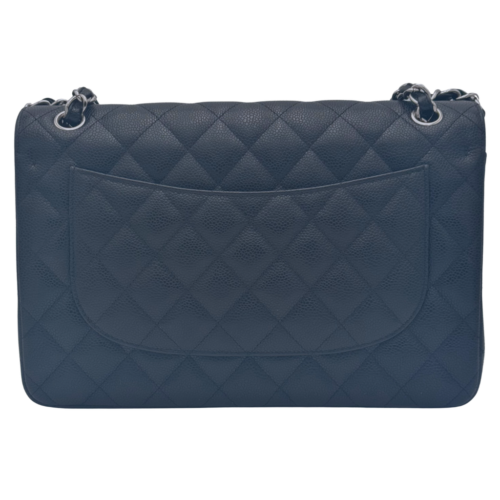 Chanel Black Caviar Jumbo Silver HW (2014)