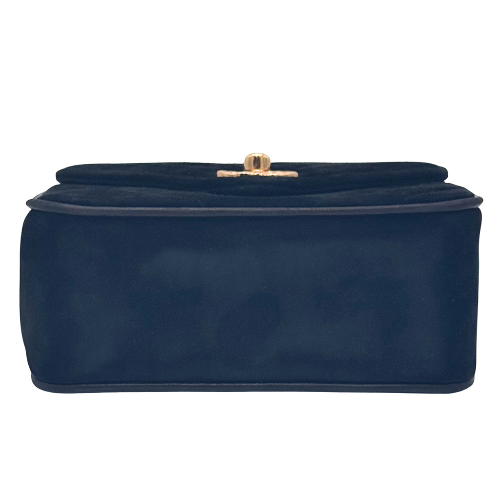 Chanel Black Chevron Suede Bijoux Chain Flap Bag (1991-1994)