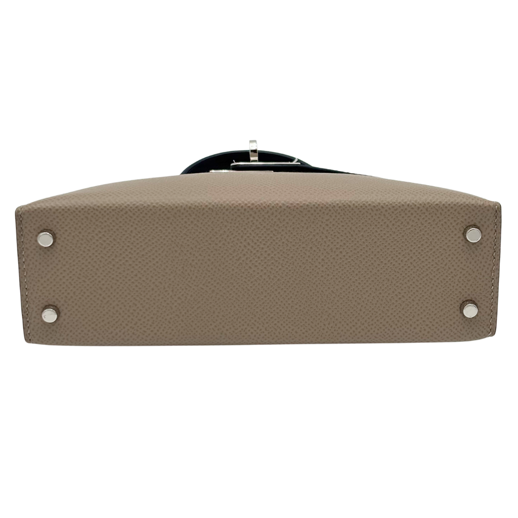 Hermès Kelly Etoupe & Black Epsom Mini Palladium HW (NEW)