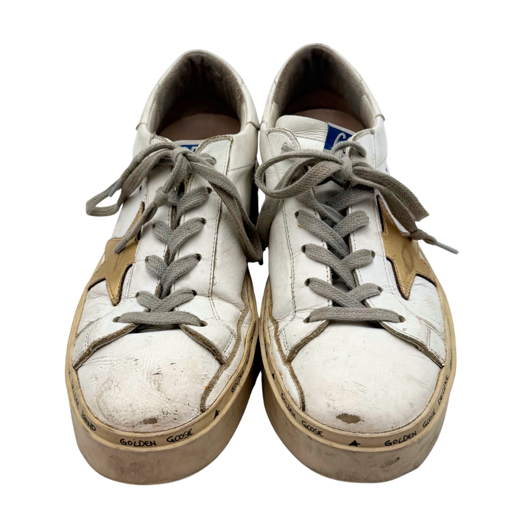 Golden Goose Whtie Leather Gold Star Sneaker, 37