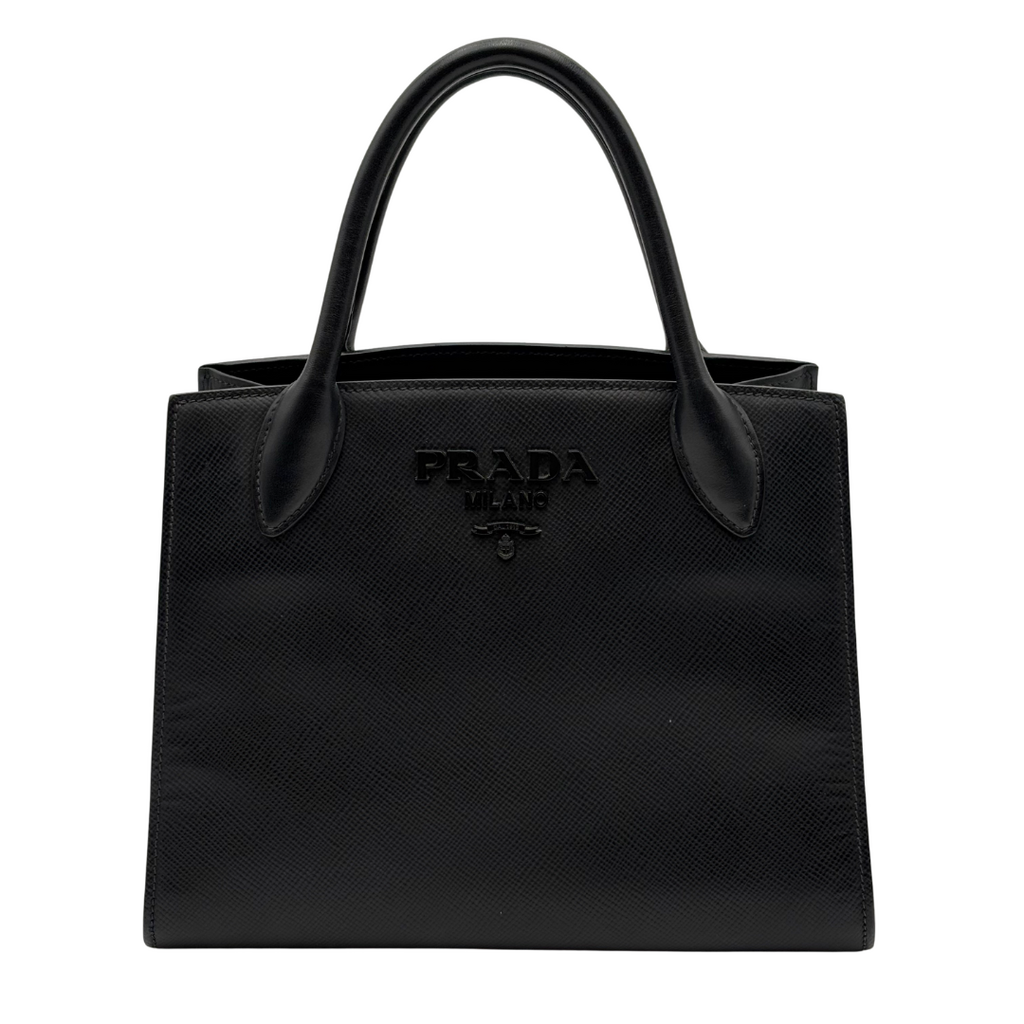 Prada Black Saffiano Top Handle Tote
