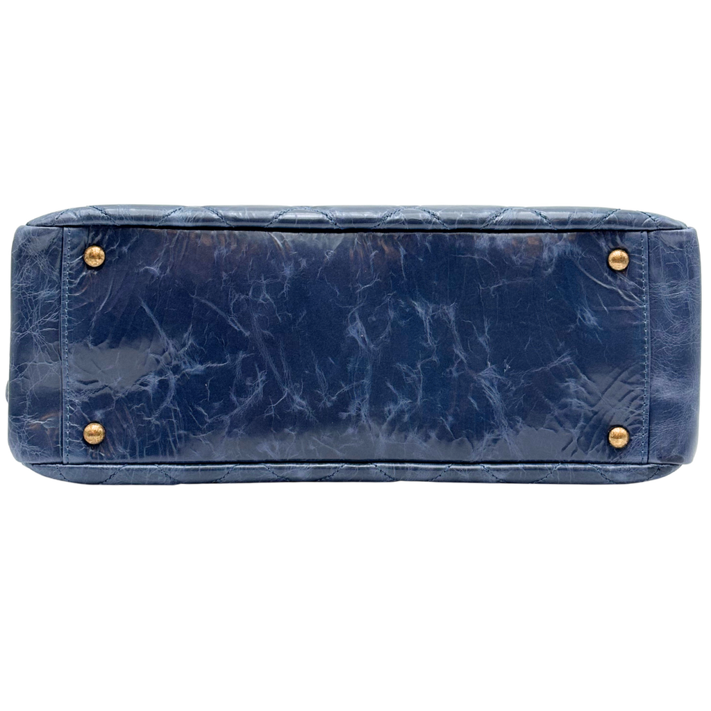 Chanel Glazed Blue Crackle Calfskin 2.55 Tote Bag