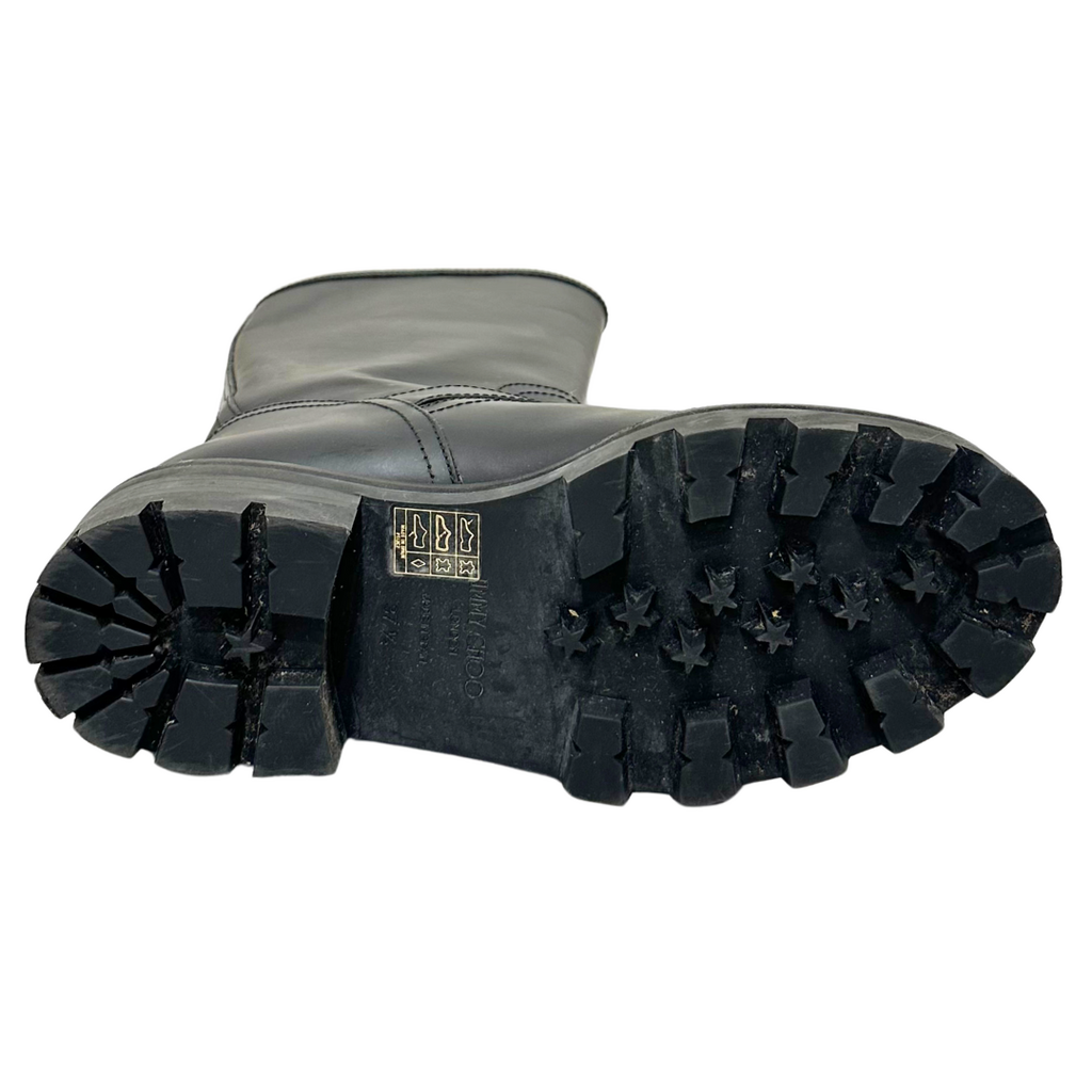 Jimmy Choo Black Leather Biker Boots, 37.5