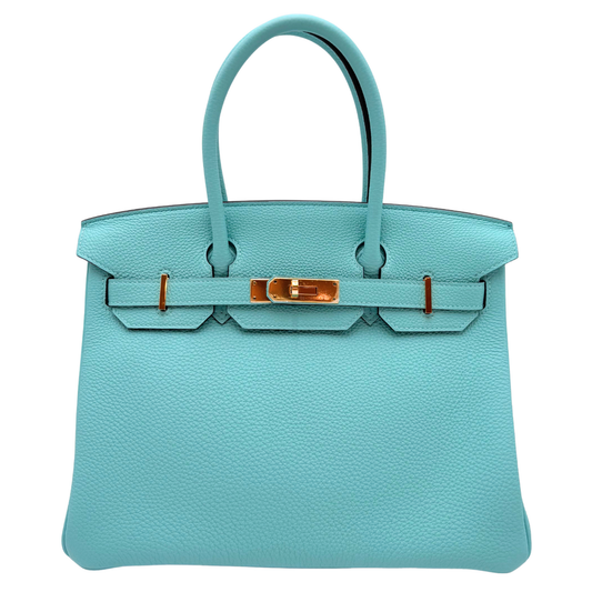 Hermès Birkin Turquoise Blue Atoll Togo 30CM Gold HW