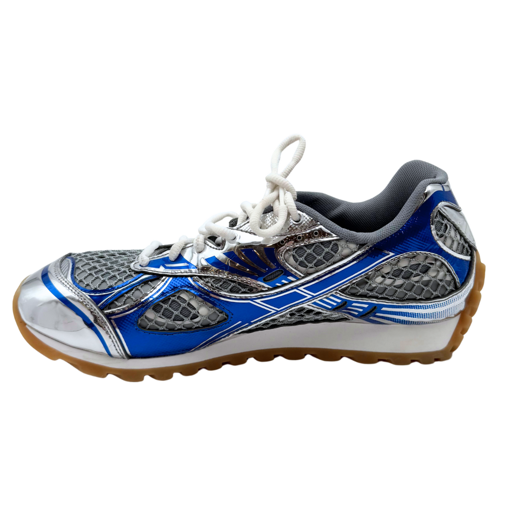 Bottega Veneta Silver/Blue Orbit Sneaker, 40