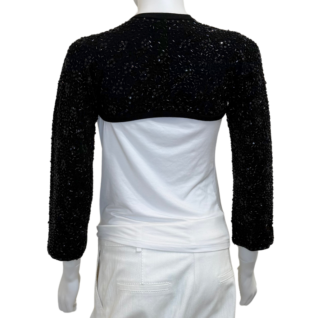 Dolce & Gabbana NWT Vintage (S/S 1999) Black Beaded Bolero, XS