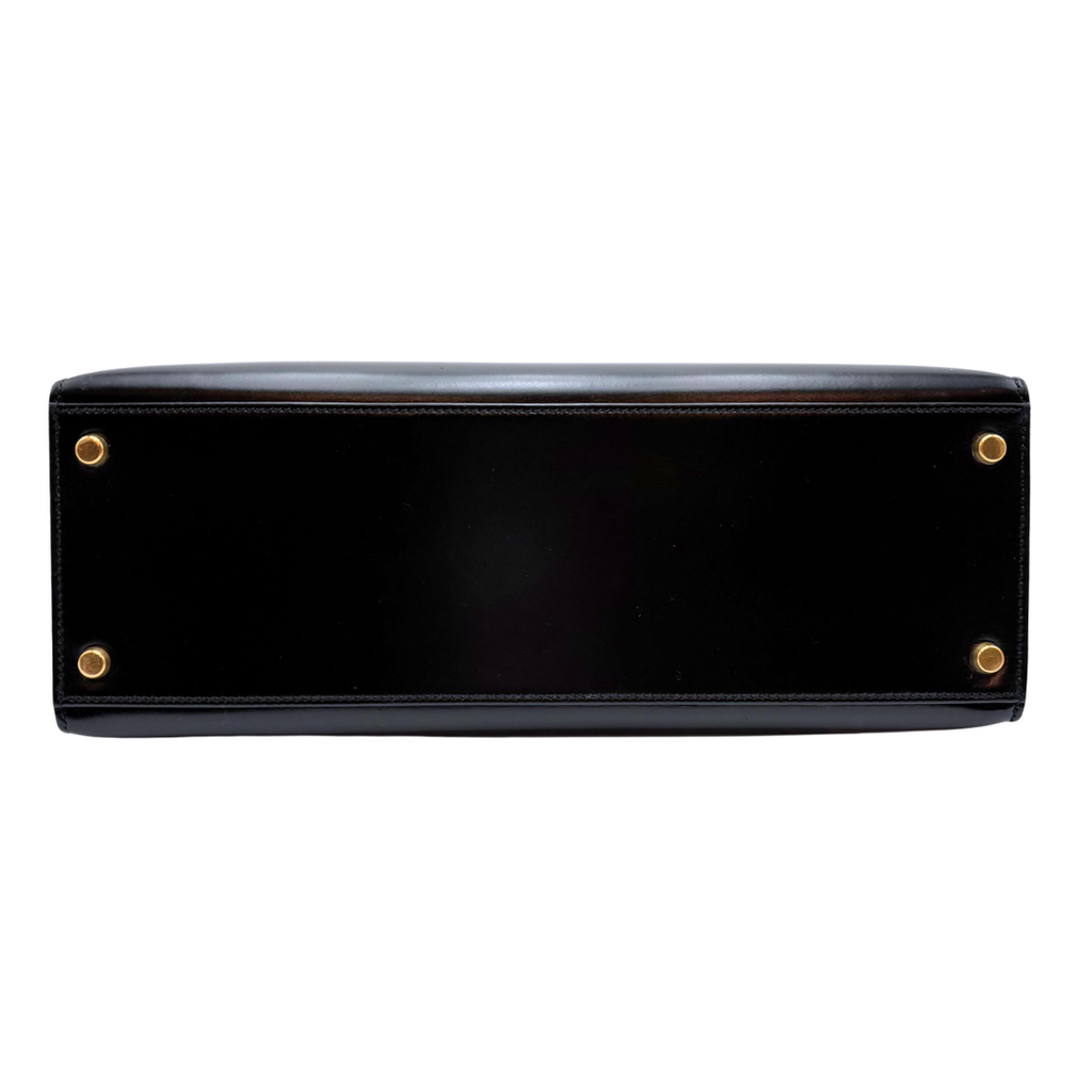 Hermès Kelly Black Box Calf Sellier 32CM Gold HW (1986)