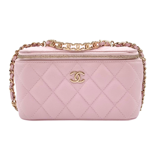 Chanel Pink Caviar Vanity on Chain (FULLSET)