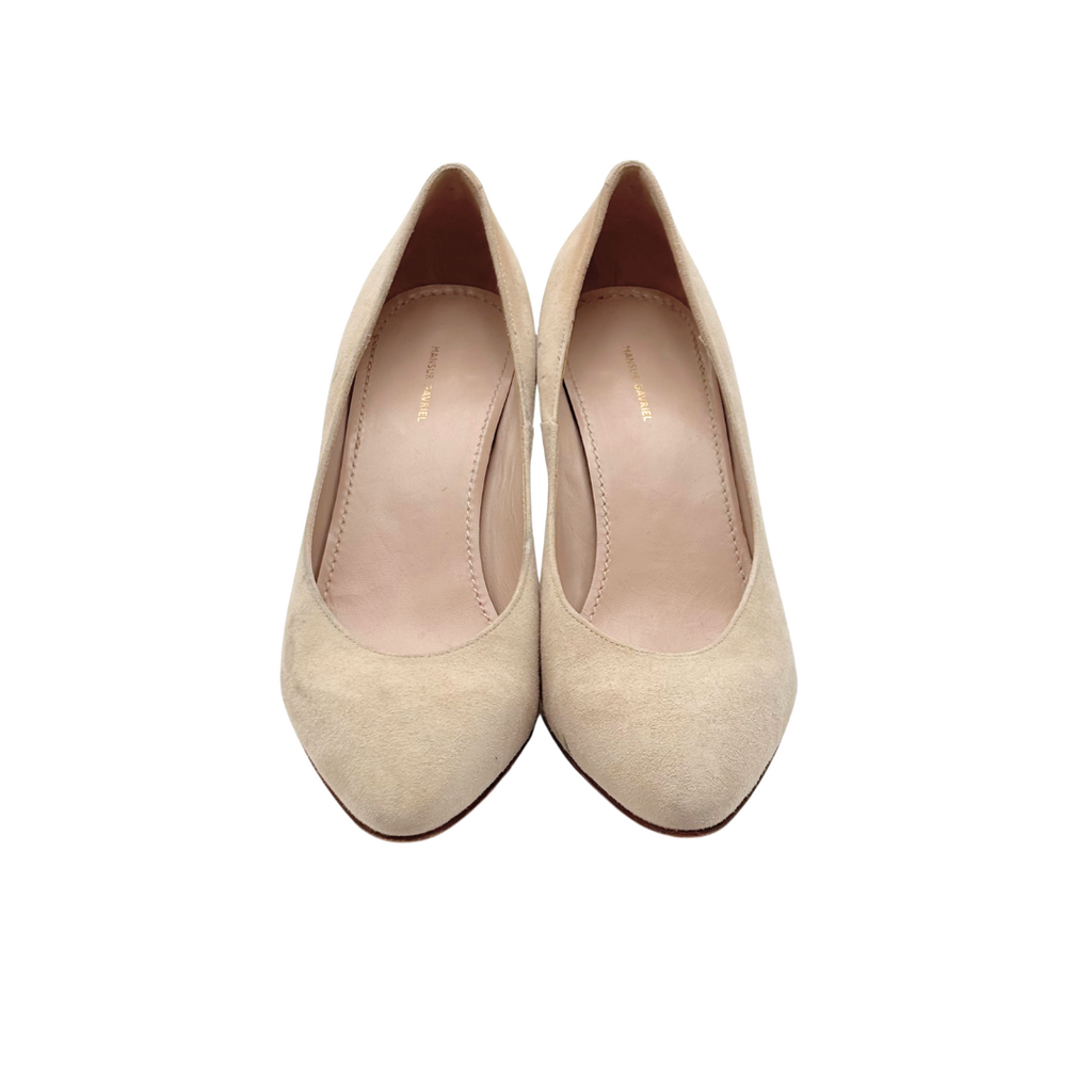 Mansur Gavriel Beige Suede Pumps, 37.5