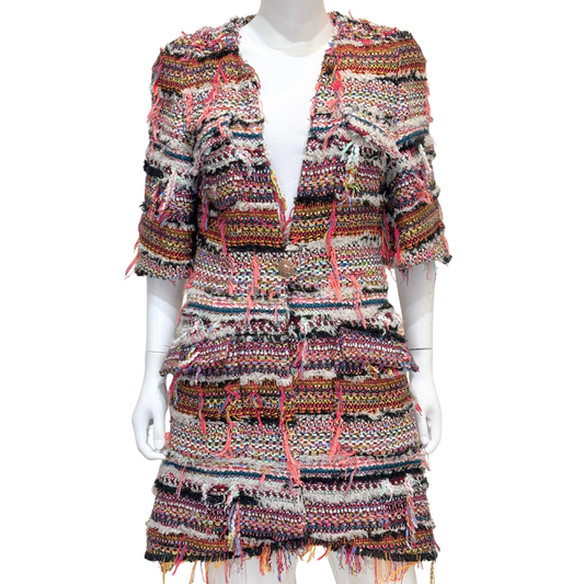 Chanel Multicolor Tweed Coat, 40 (2015)