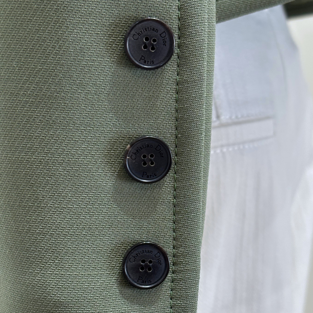 Christian Dior Green Wool & Silk Cropped Evening Jacket (2020s), 6