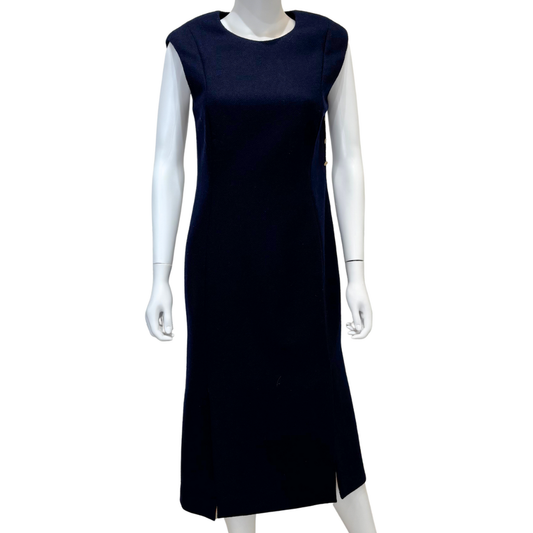 Thom Browne Calf Length Navy Wool Dress, 46 (NWT)