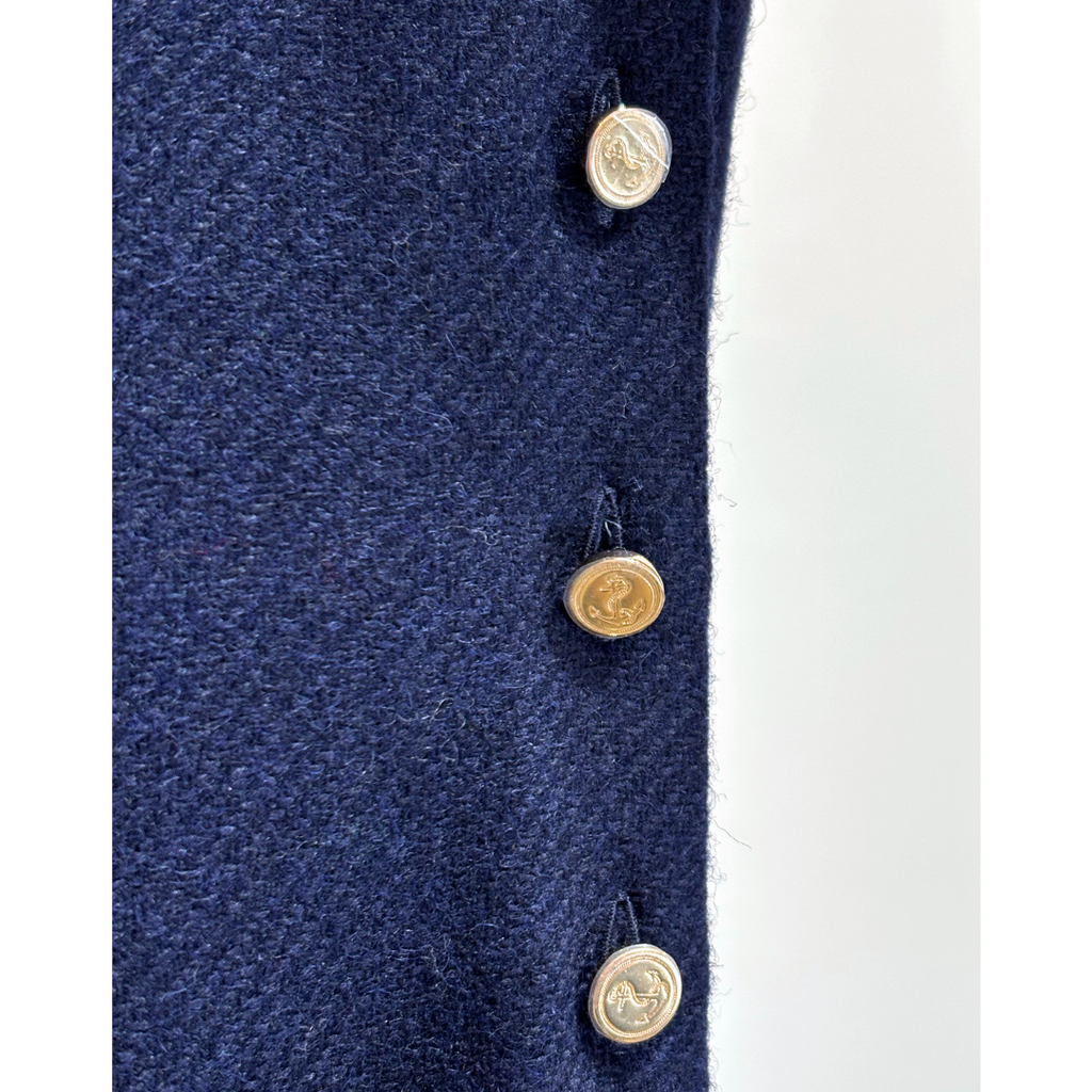 Thom Browne Calf Length Navy Wool Dress, 46 (NWT)