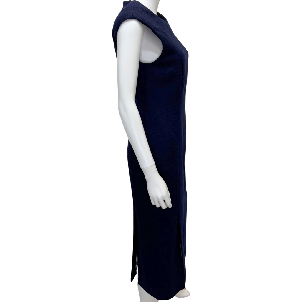 Thom Browne Calf Length Navy Wool Dress, 46 (NWT)