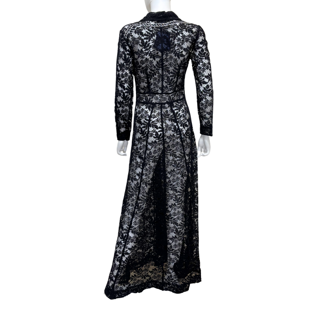 Louis Vuitton Black Lace Button Down Maxi Dress, 36 (NWT)
