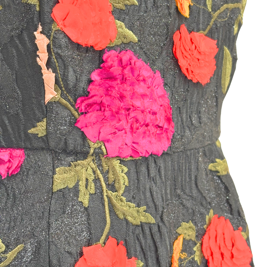 Erdem Black Floral Applique Maxi Dress, 4