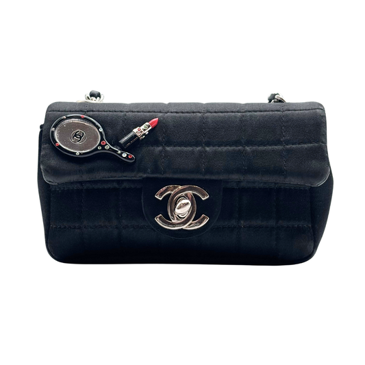 Chanel Black Chocolate Bar Lip Chain Mini Shoulder Bag