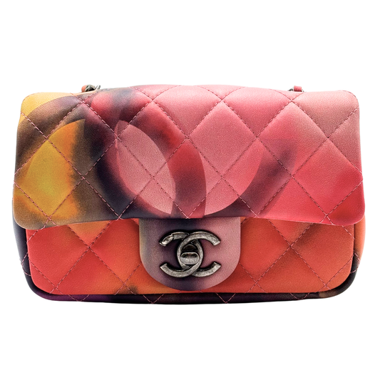 Chane Floral Quilted Ultra Mini Crossbody (FULL SET) (SUPER RARE)