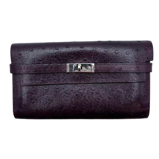 Hermès Kelly Purple Ostrich Wallet