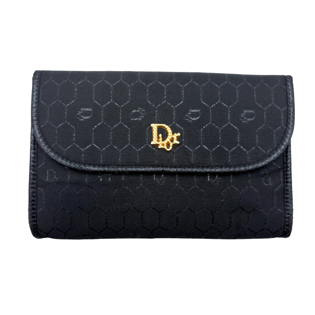 Christian Dior Black Canvas Logo Crossbody