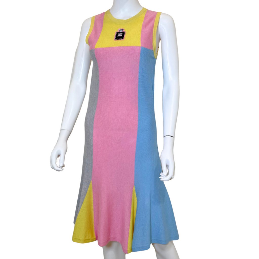 Chanel Perfume Patch Cotton Blend Knit Midi Dress, 36 (SS 2008)