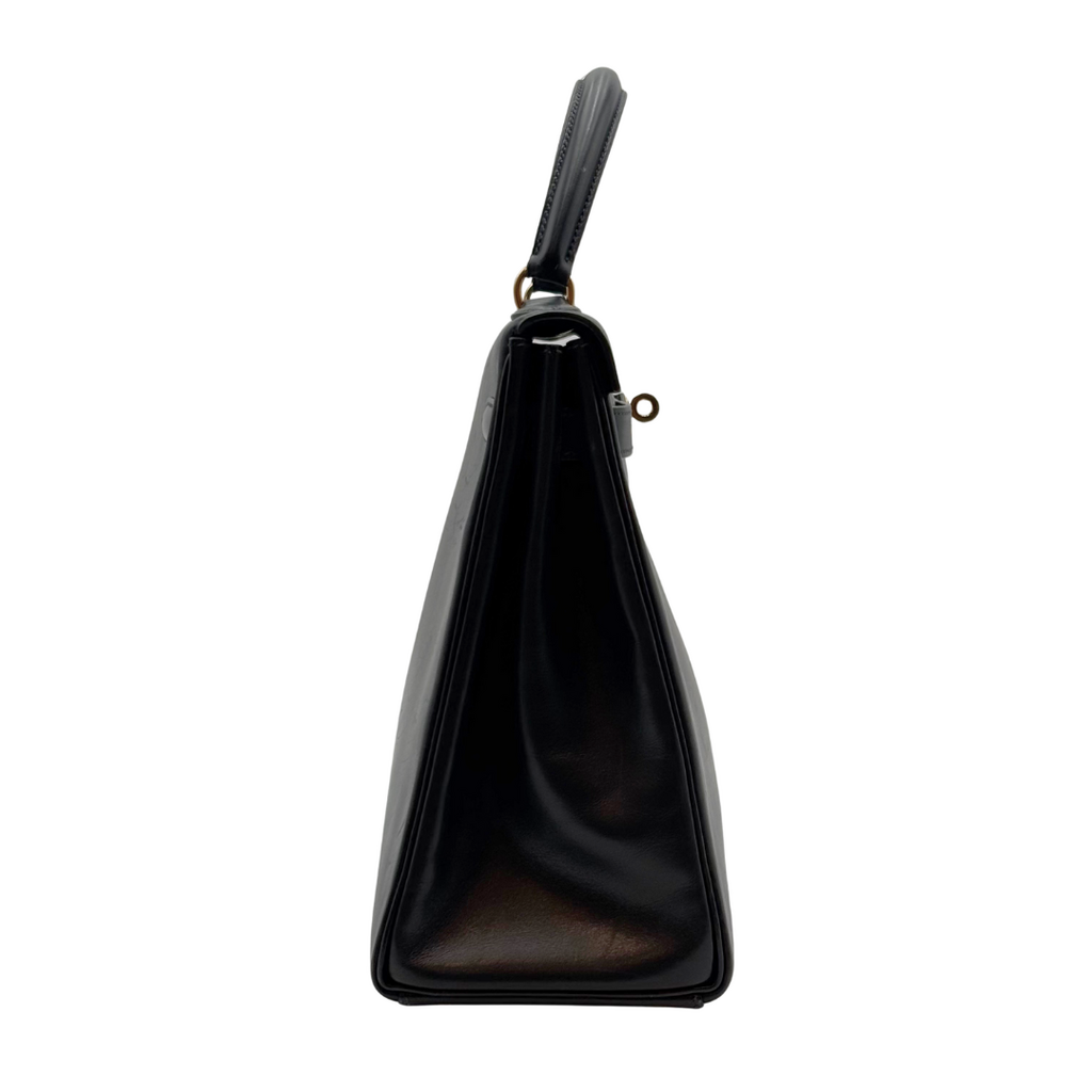 Hermès Kelly Navy Box Calf Retourne 32CM Gold HW (1995) (AS IS)