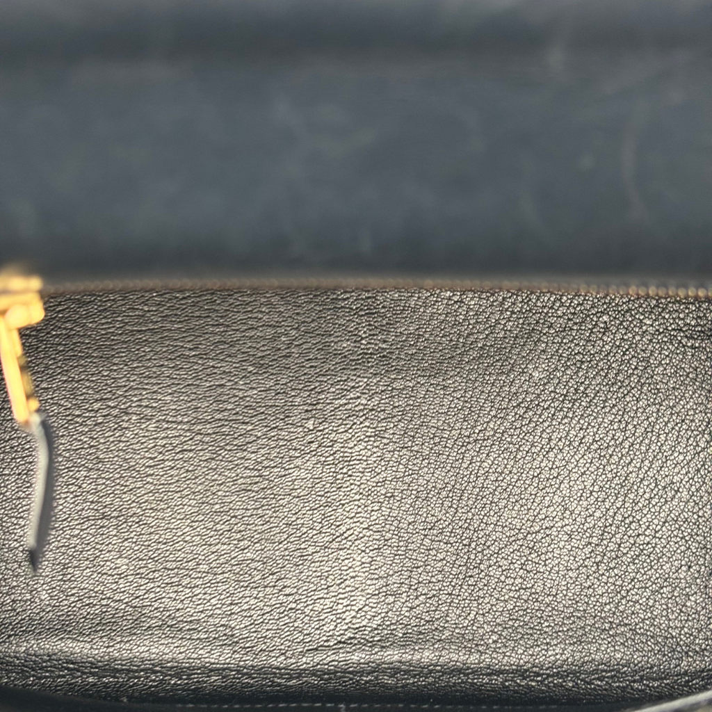 Hermès Kelly Navy Box Calf Retourne 32CM Gold HW (1995) (AS IS)