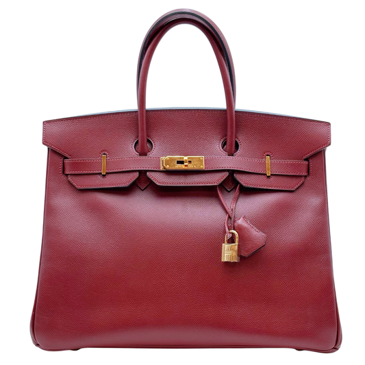 Hermès Birkin Rouge H Epsom 35CM Gold HW (2002)