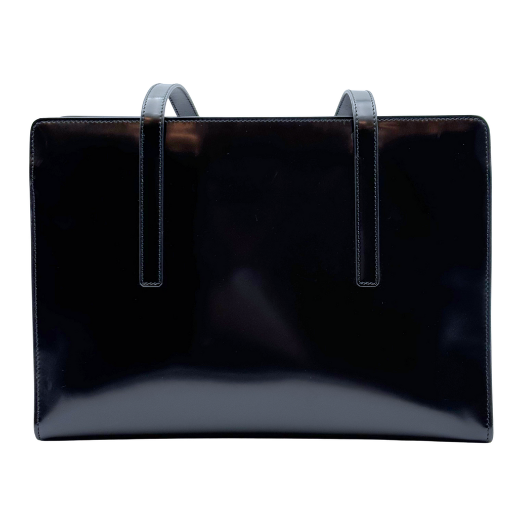 Prada Black Patent Leather Re-Edition Tote Bag (1995)