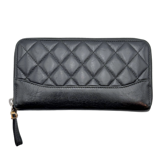 Chanel Black Gabrielle Zip Around Wallet