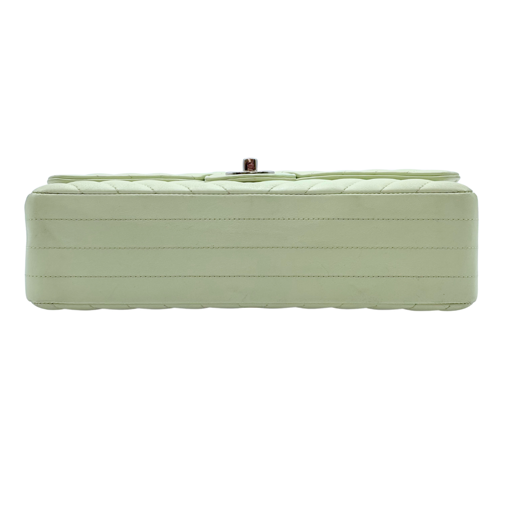 Chanel Mint Green Chevron Calfskin Medium Flap Bag