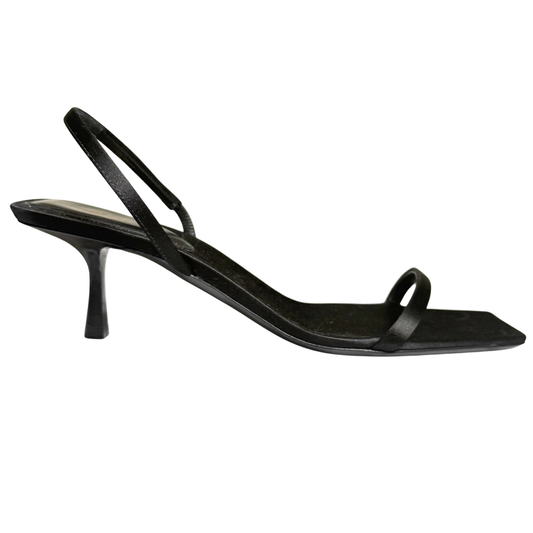 Saint Laurent Black Strappy Kitten Heel Sandal, 37.5