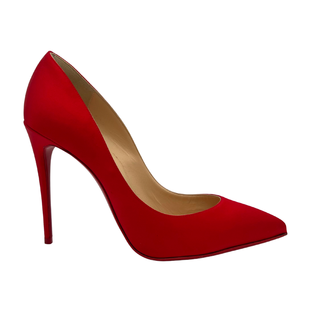 Red Satin Pumps