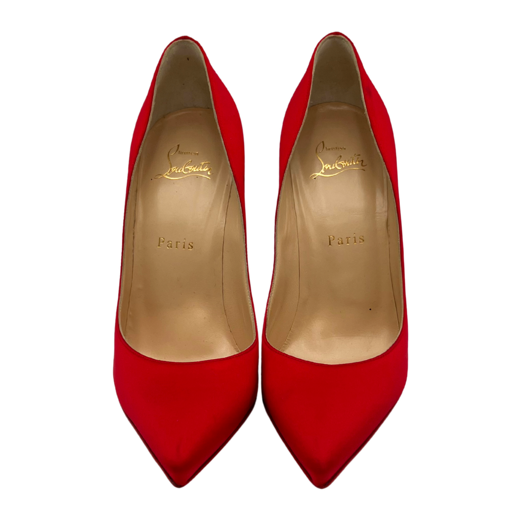 Red Satin Pumps