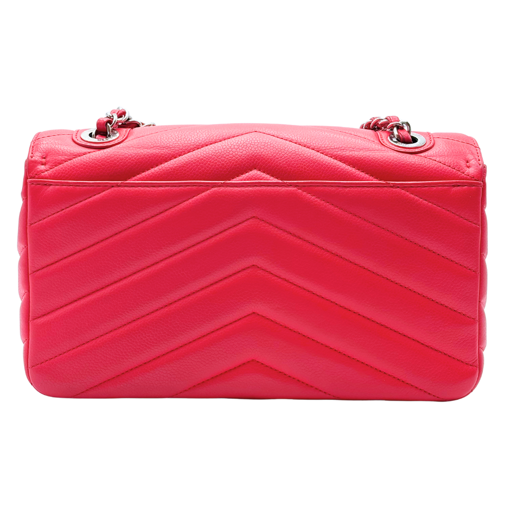 Chanel Large Red Chevron Envelope Flap Crossbody