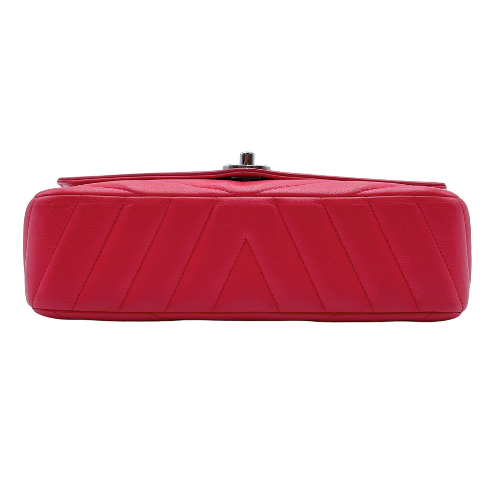 Chanel Large Red Chevron Envelope Flap Crossbody