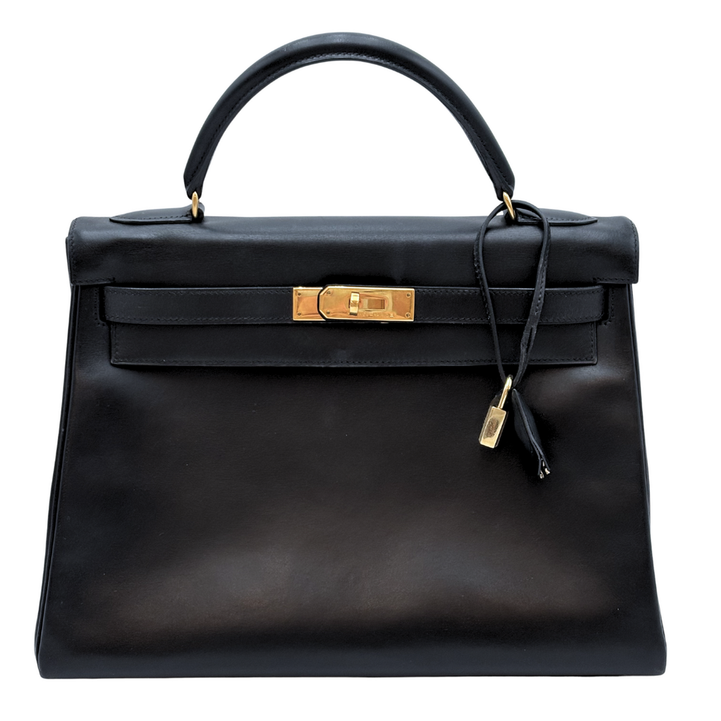 Hermès Kelly Black Box Calf 28CM Gold HW