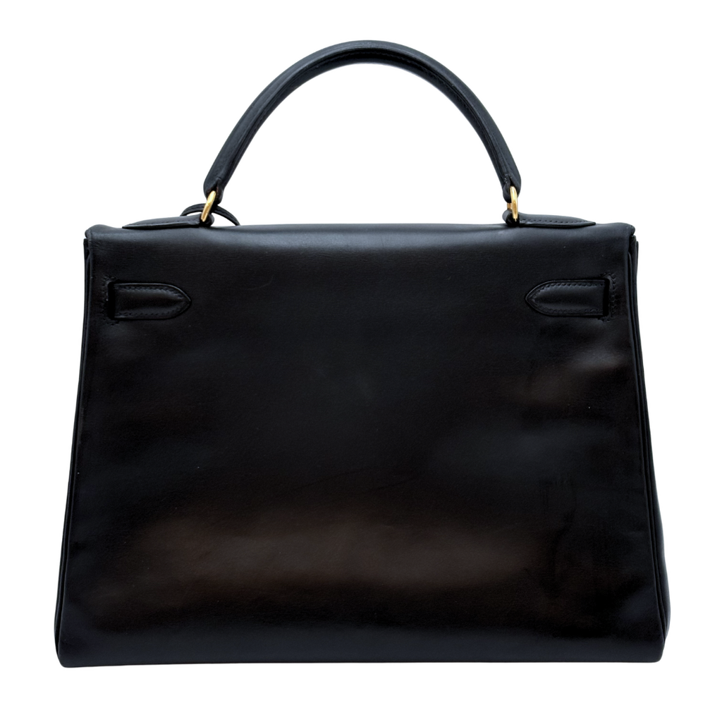 Hermès Kelly Black Box Calf 28CM Gold HW