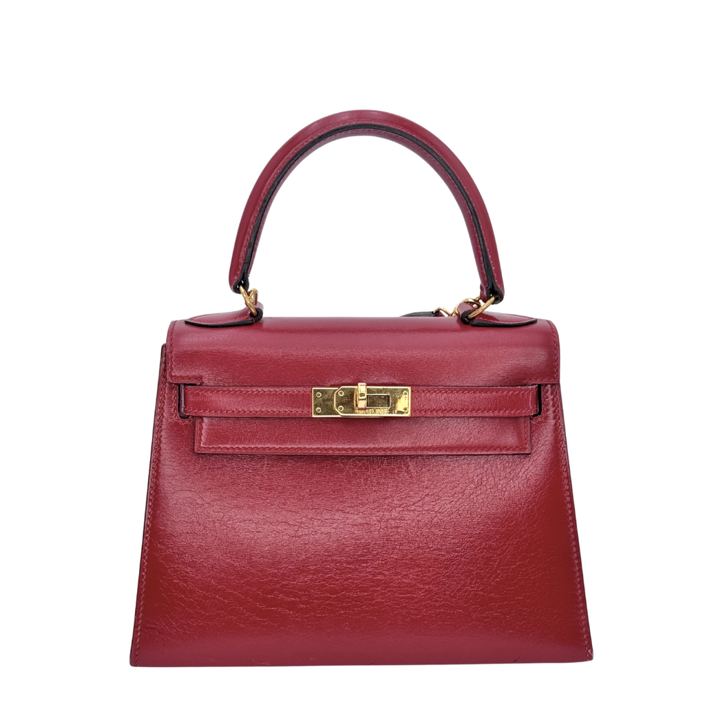Hermès Kelly Red Box Calf Mini Gold HW (1989)