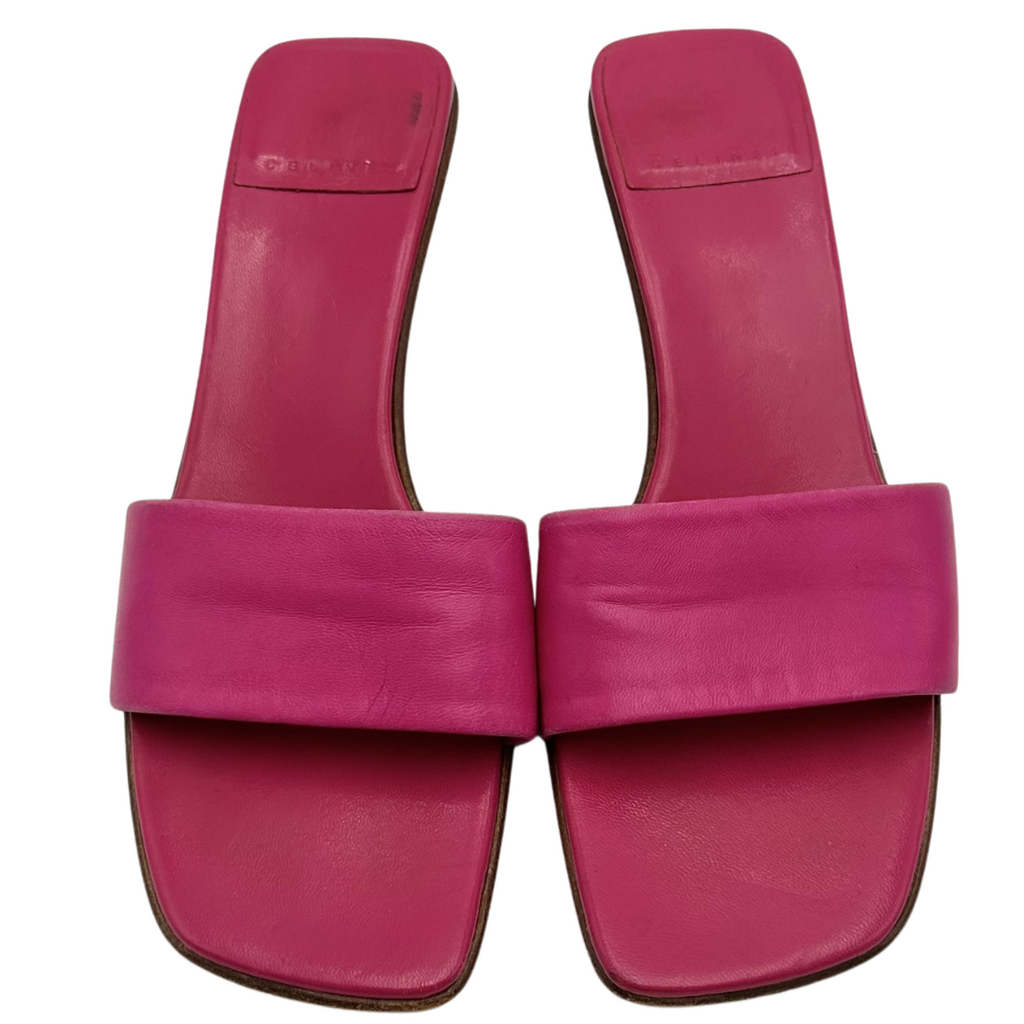 2000s Wood Heel Leather Open Toe Heels