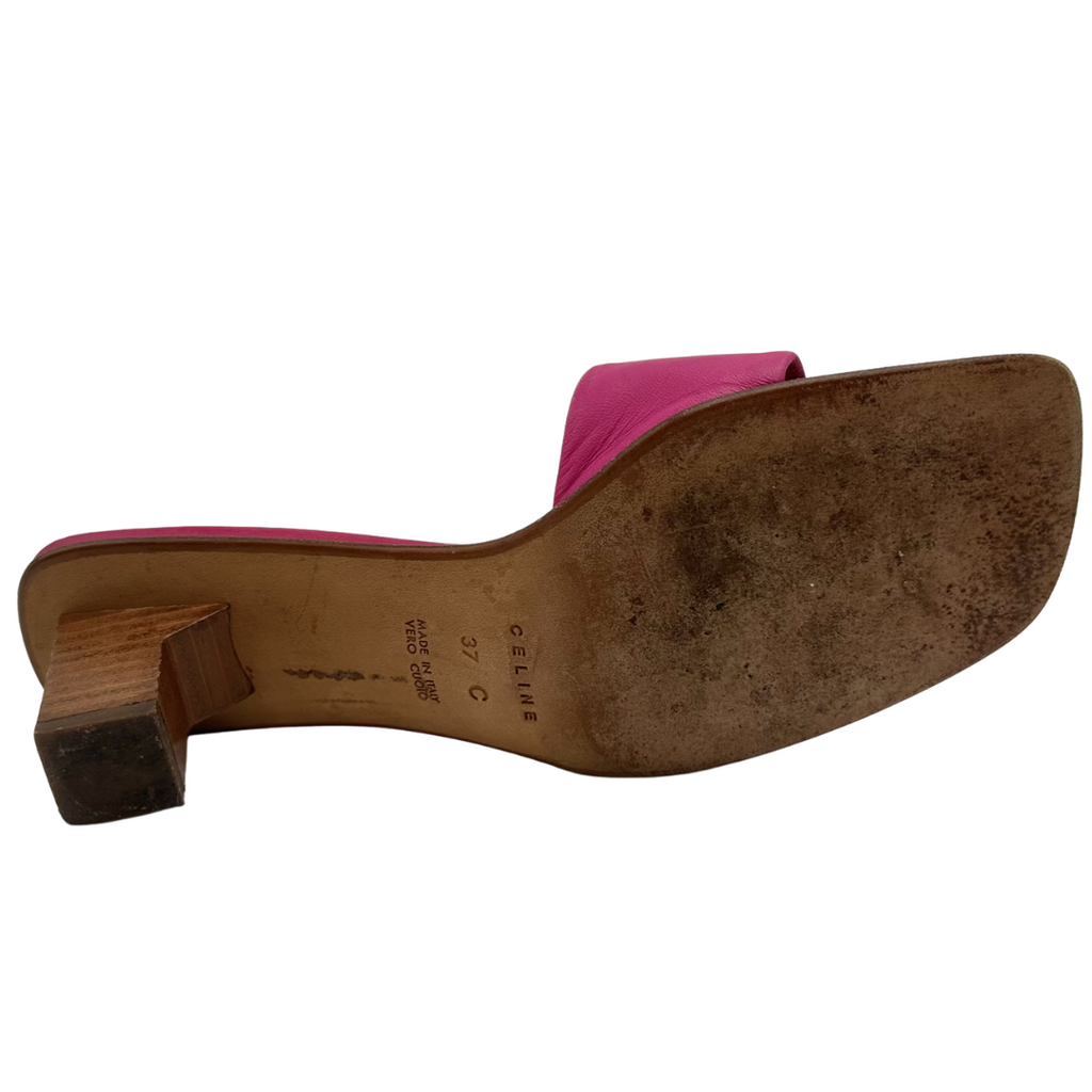 2000s Wood Heel Leather Open Toe Heels