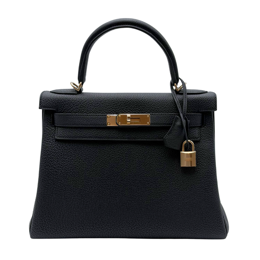 Hermès Kelly Black 28 Evercolor Gold HW (2014)